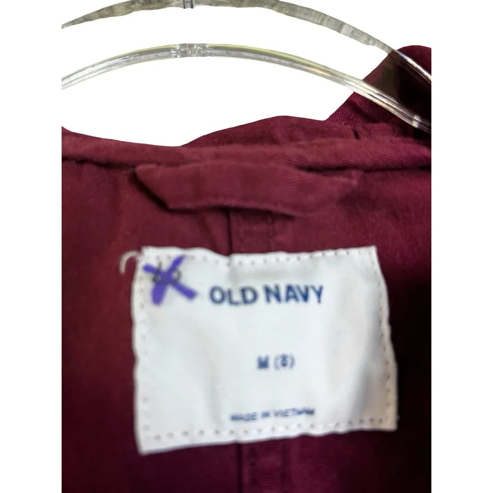 Old Navy Kids Burgundy Utility Hooded Parka Jacket Cinched Waist Size M 8